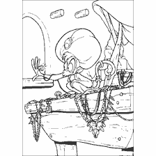 Thief Abu of Aladdin in a treasure boat