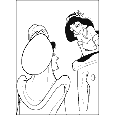 Coloring Aladdin and Jasmine