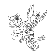 Coloring with Aladdin characters: Yago, Abu and Diamond
