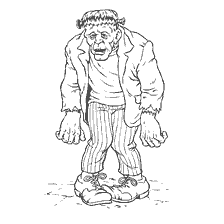 Zeichnung von Frankenstein zur Färbung