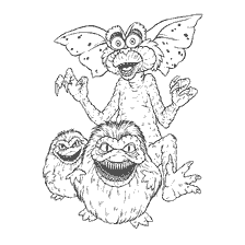 Färbung mit dem Bild von Grimlins und Monster