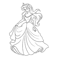 coloriage: Couleur Princesse Ariel de la Petite Sirène