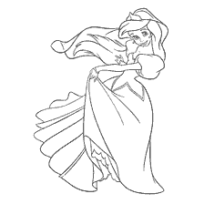 coloriage: Coloriage danse Ariel de la petite sirène