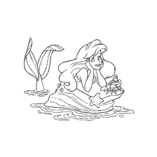 coloriage: La petite sirène avec Rêve Ariel