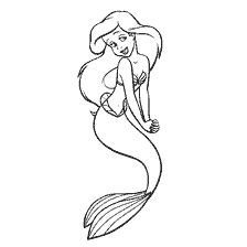 coloriage: La sirène d'Ariel sur le livre de coloration