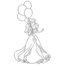 coloriage: Coloration des petits ballons de retenue de sirène