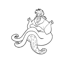 coloriage: Ursula du dessin animé La petite sirène