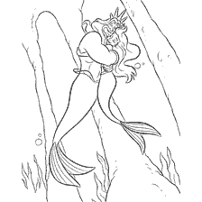 coloriage: La coloration de la petite sirène : Ariel embrasse son père King Triton