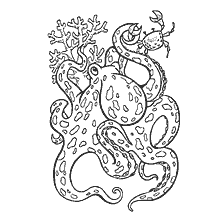coloriage: Coloration : Octopus et la petite sirène