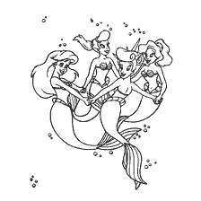 coloriage: Coloration avec des amis Ariel de la Petite Sirène