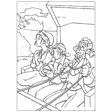 coloriage: Coloration du film Treasure Planet - La fin de la taverne