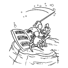 coloriage: Image coloriage de Sebastian, chef d'orchestre, de La Petite Sirène