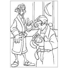 coloriage: Coloration avec le Dr Livesey et Jim Hawkins de Treasure Planet