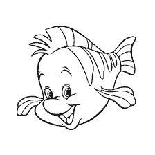 coloriage: Fish Flower, un personnage du dessin animé La Petite Sirène