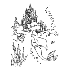 coloriage: La coloration de la petite sirène : Palais sous-marin