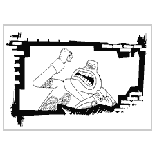 coloring page: Coloring with the image of the evil toad Toad from the cartoon Flee!