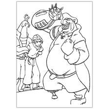 coloriage: Les personnages de Treasure Planet célèbrent la prise de possession de la carte
