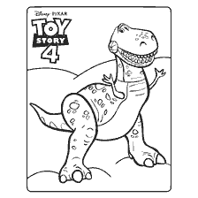 Dinosaurus Rex van de cartoon Speelgoed verhaal, kleurboek