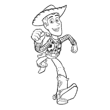 Kleuren Woody van de cartoon Toy Story