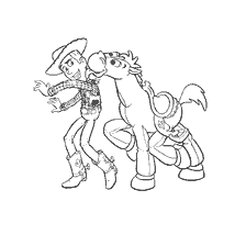 Woody and Bulzai from Toy Story, Kleurplaat