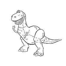 Kleurplaten Dinosaur Rex van Toy Story
