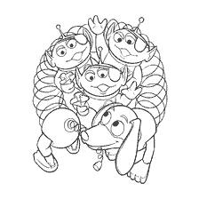 Coloring Dog Spiral en Aliens van Toy Story