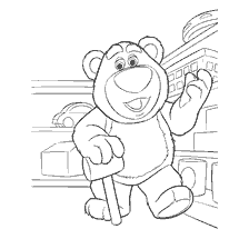 Kleuren Lotso's teddybeer uit Toy Story