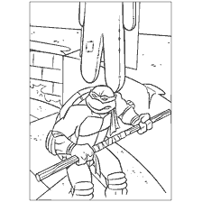 coloriage: Donallo de tortues ninja avec armes