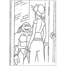 coloriage: Coloration des tortues ninja avec des personnages