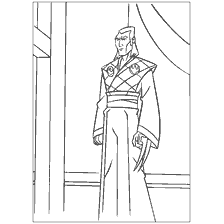 coloriage: Coloration avec l'ennemi des tortues Ninja en vêtements traditionnels