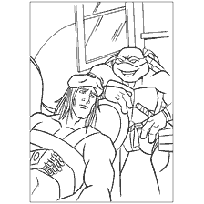 coloriage: Guerrier blessé avec des tortues Ninja
