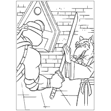 coloriage: Coloration des tortues Ninja avec maître Splinter et épeautre tortue