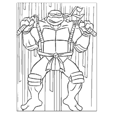 coloriage: Michel-Ange des tortues Ninja pour colorier