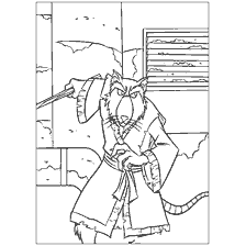coloriage: Coloriage par maître Splinter des tortues Ninja