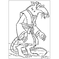 coloriage: Dessin du rat Splinter du dessin animé Ninja Turtles pour colorier