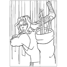 coloriage: Tortues Ninja: Athlète maléfique avec balle et raquette