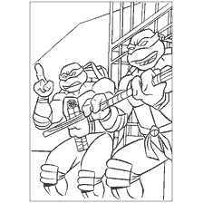 coloriage: Tortues ninja coloriées : Michel-Ange et Danatello