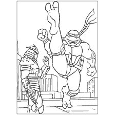 coloriage: Couleur Ninja Tortues: Schroeder et Ninja