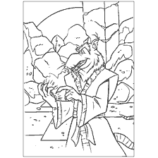 coloriage: Le rat de Splinter coloriant des tortues Ninja