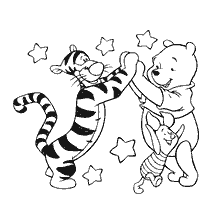 Tiger and Winnie the Pooh celebrate friendship