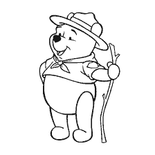 Winnie Bear in a cane hat