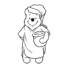Drawing of Winnie Bear in honey pajamas