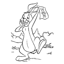 Winnie the Pooh Rabbit with a drawing at the site