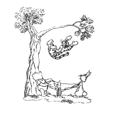 Coloring with the characters of Winnie the Pooh: Tiger, Vinnie and their friends