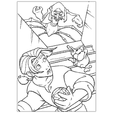 coloriage: Moment de la planète du trésor: Héros et monstre mystérieux