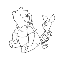 Coloring of Winnie and Pigs Bear