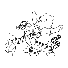 Winnie and Tiger Bear play with the ball