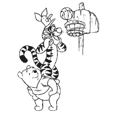 Winnie and his friends play basketball
