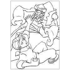 coloriage: Colorer un crabe terrible du film d'animation Treasure Planet avec le personnage principal