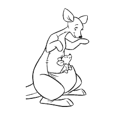 Coloring picture of Kengi and Roo from Winy Pooh